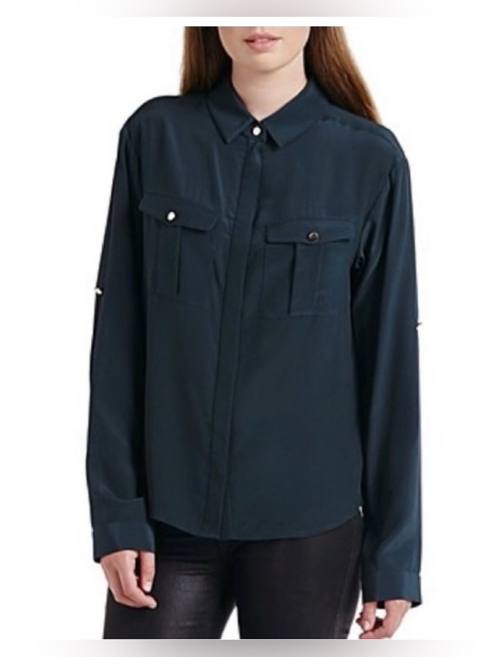 Ted Baker London Dark Green 100% Silk Shirt - Picture 4 of 8